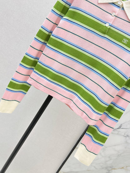 26ss Striped Polo Knit Sweater
