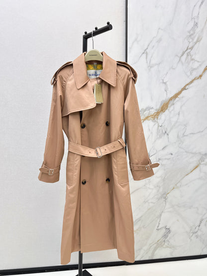 26ss Plaid-lined trench coat