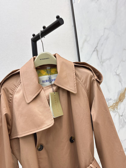 26ss Plaid-lined trench coat