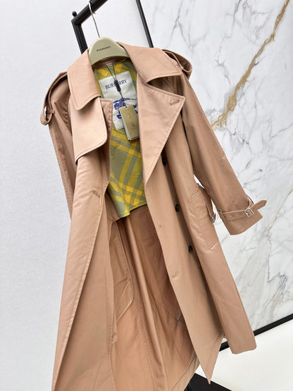 26ss Plaid-lined trench coat