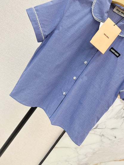 26ss Peter Pan Collar Short-Sleeve Shirt