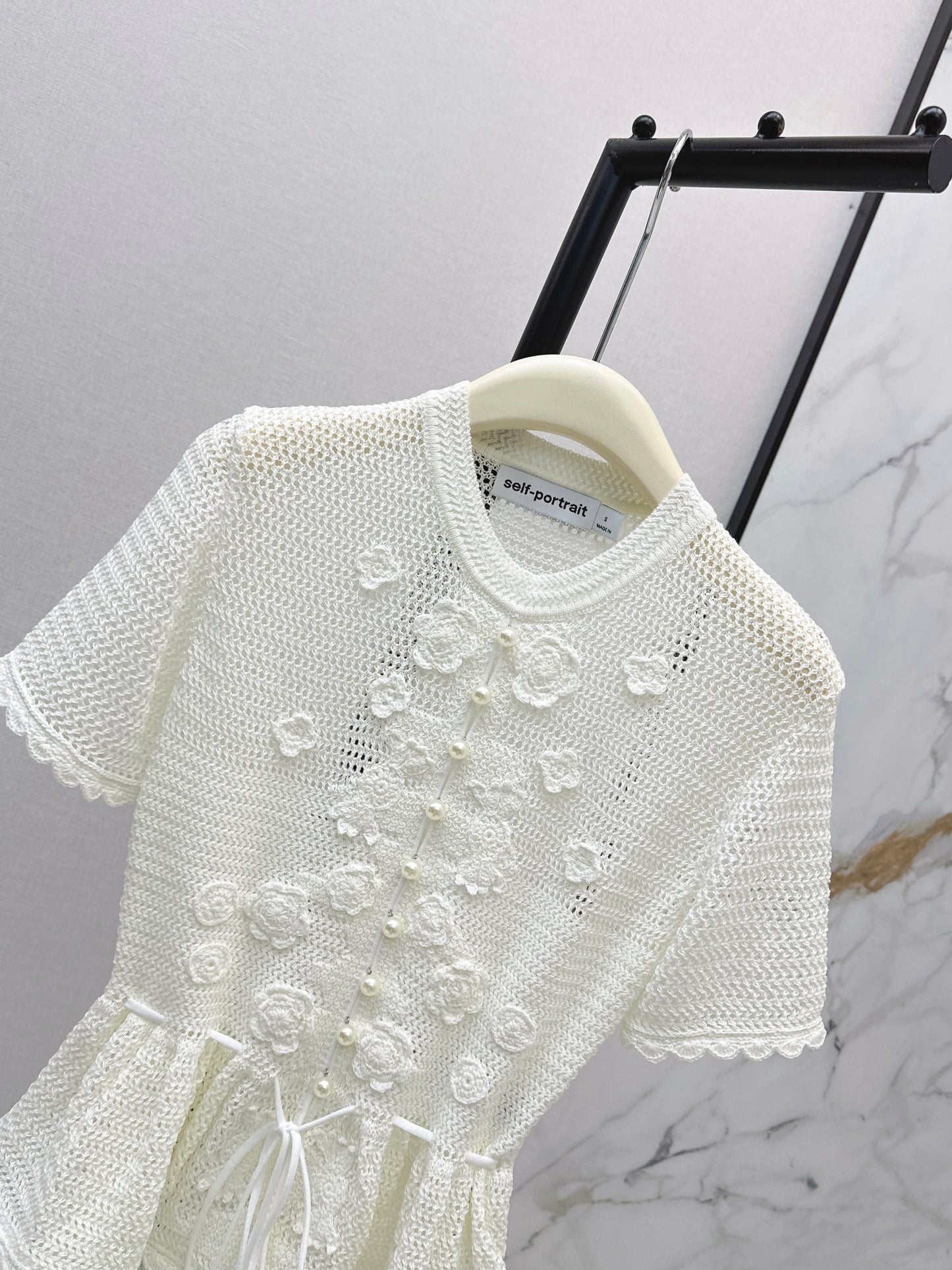 26ss Floral Pearl Button T-Shirt