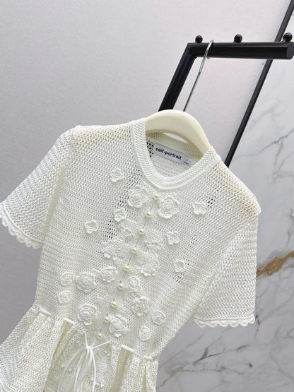 26ss Floral Pearl Button T-Shirt