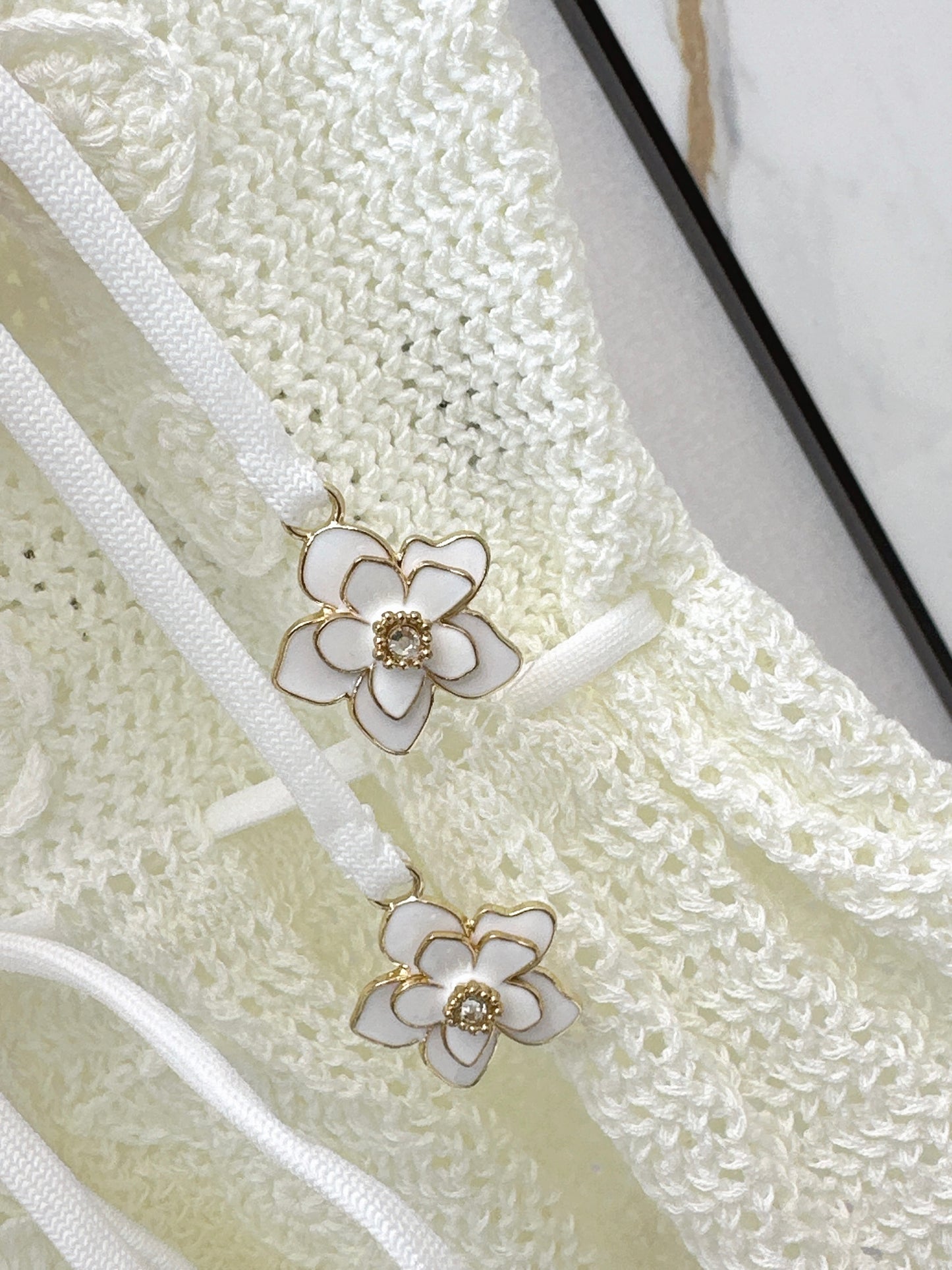 26ss Floral Pearl Button T-Shirt
