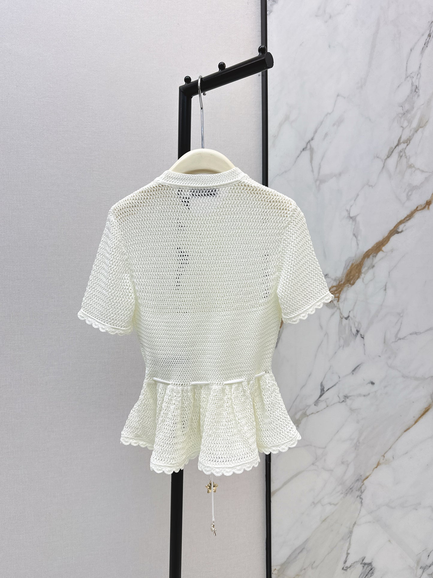26ss Floral Pearl Button T-Shirt