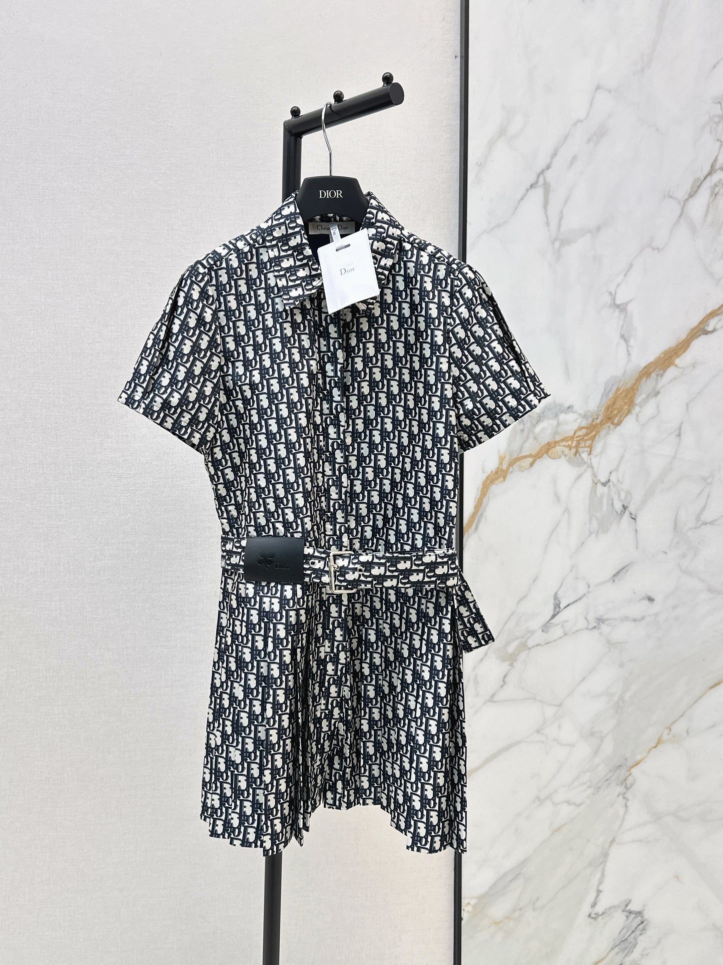 26ss Jacquard Pleated Dress