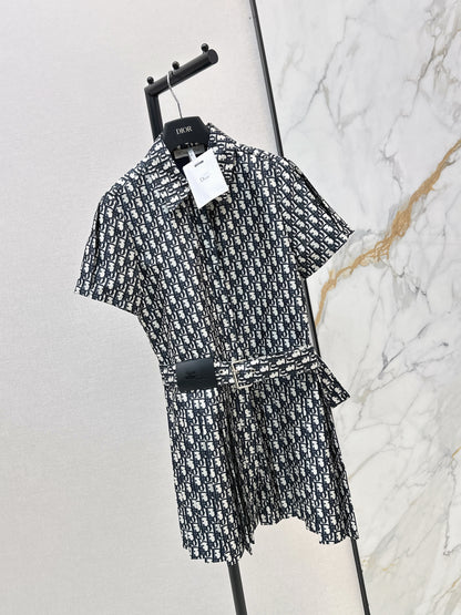 26ss Jacquard Pleated Dress