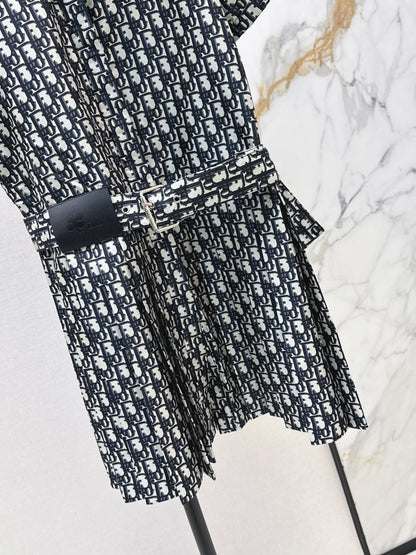 26ss Jacquard Pleated Dress