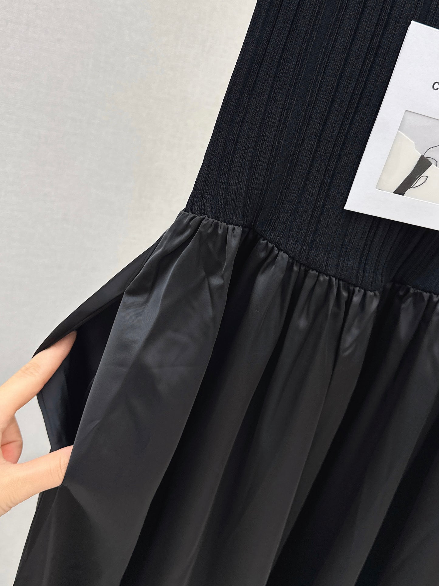 26ss Patchwork Style Long V-Neck Dress