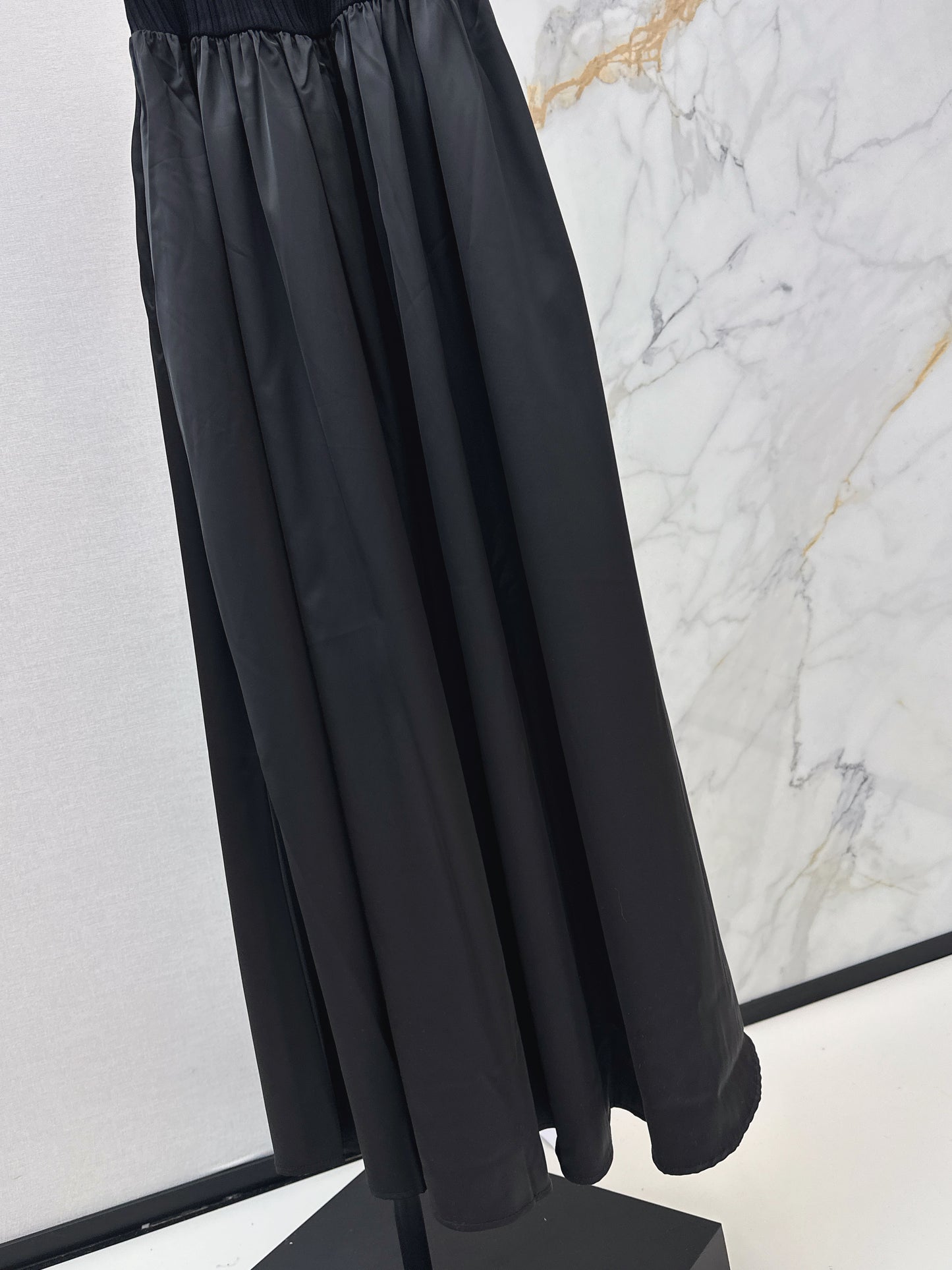 26ss Patchwork Style Long V-Neck Dress