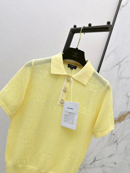 26ss Jacquard Logo Hollow Short Sleeve