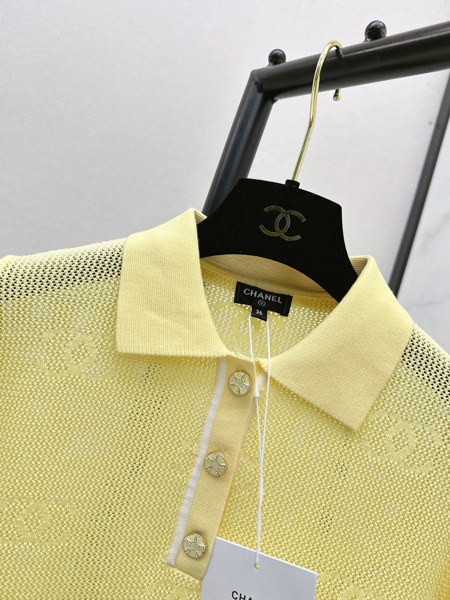 26ss Jacquard Logo Hollow Short Sleeve