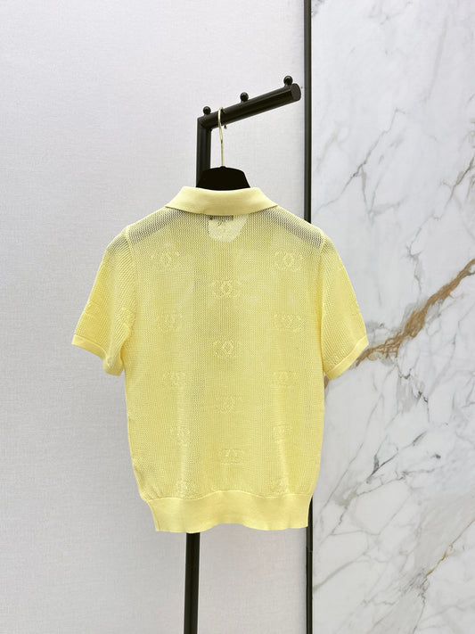 26ss Jacquard Logo Hollow Short Sleeve