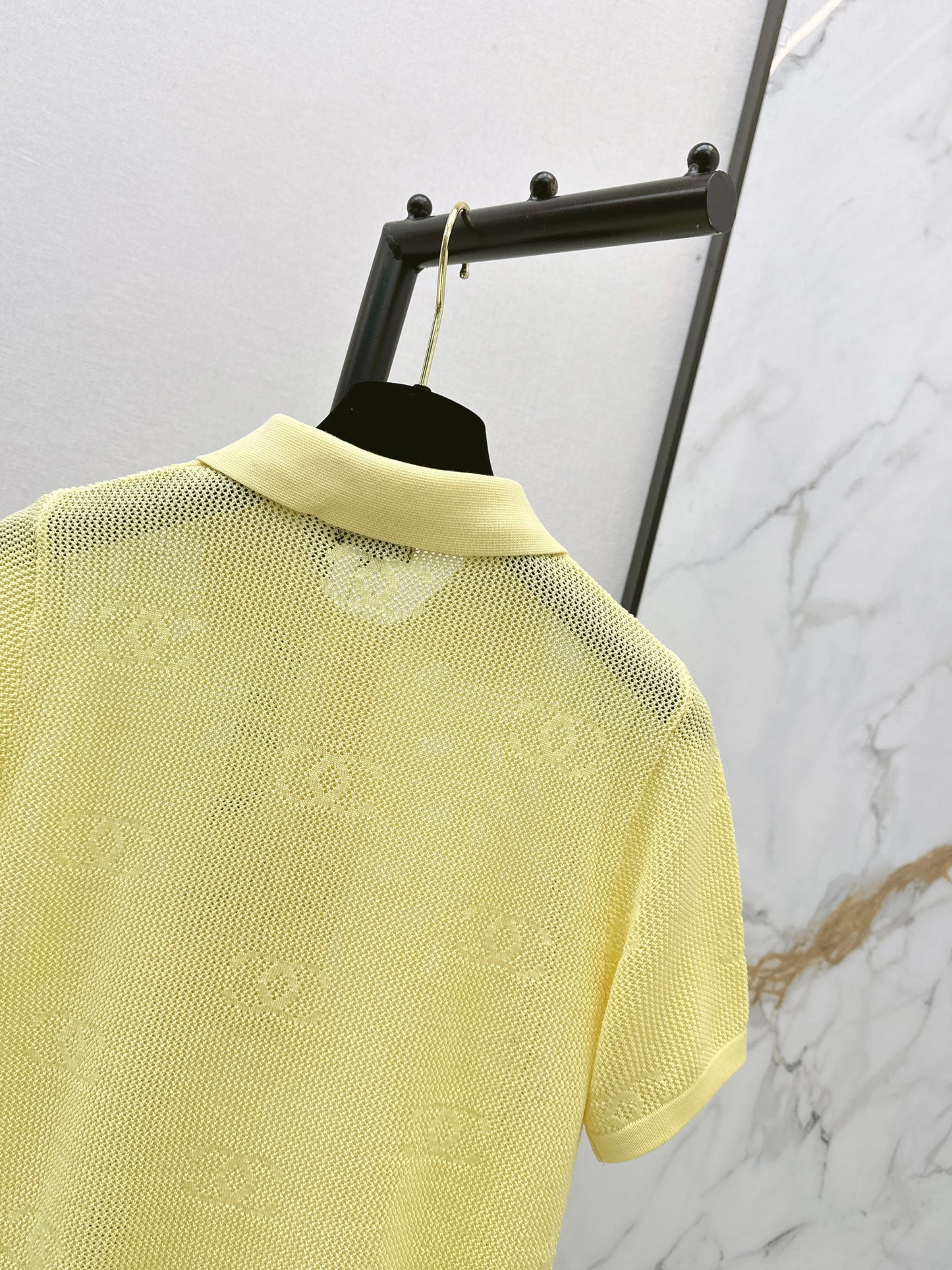 26ss Jacquard Logo Hollow Short Sleeve