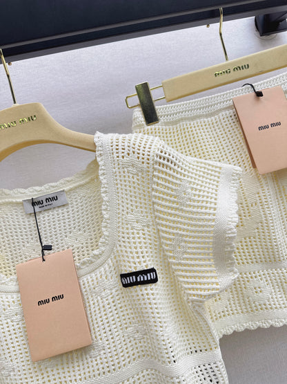 26ss U-neck Hollow Out Short Top / Skirt
