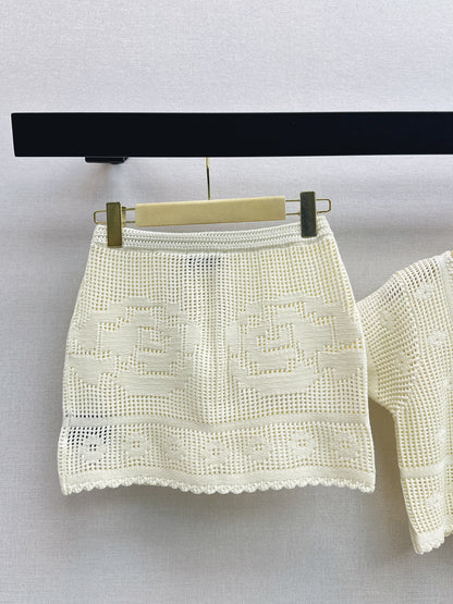 26ss U-neck Hollow Out Short Top / Skirt