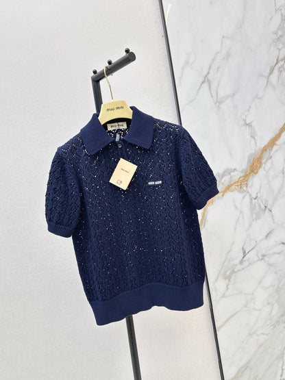 26ss Collared Hollow-Out T-Shirt