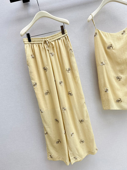 26ss Shallow V-neck Camisole / Straight-leg Wide Pants