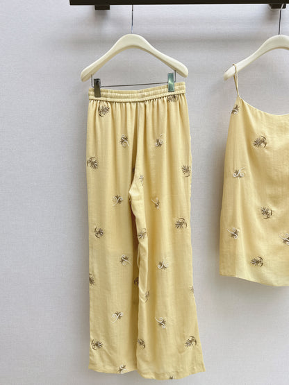 26ss Shallow V-neck Camisole / Straight-leg Wide Pants