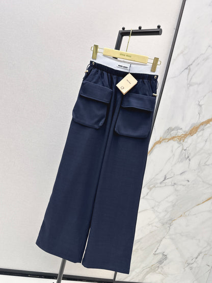 26ss Double-waisted wide-leg cargo pants