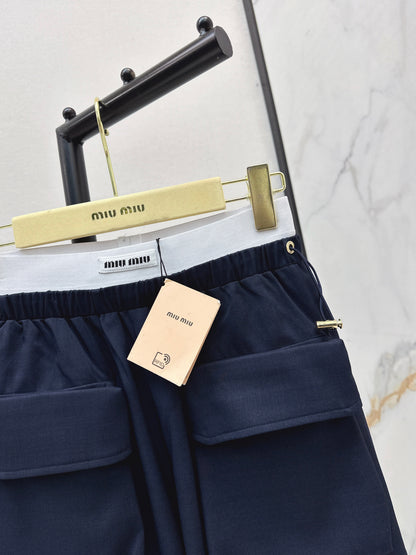 26ss Double-waisted wide-leg cargo pants