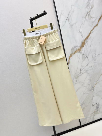 26ss Double-waisted wide-leg cargo pants