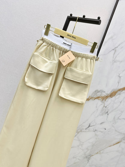 26ss Double-waisted wide-leg cargo pants