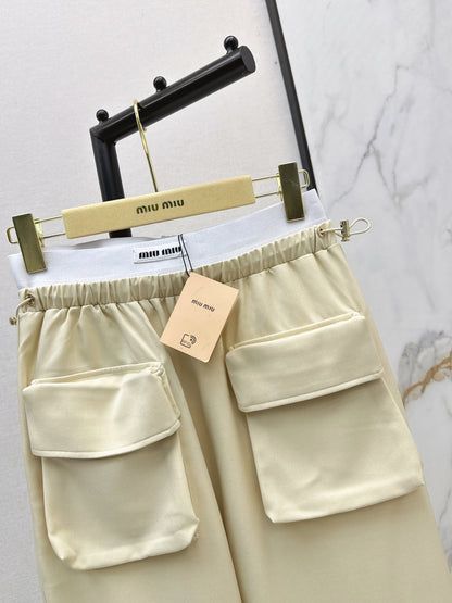 26ss Double-waisted wide-leg cargo pants
