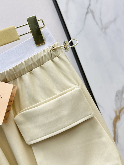 26ss Double-waisted wide-leg cargo pants