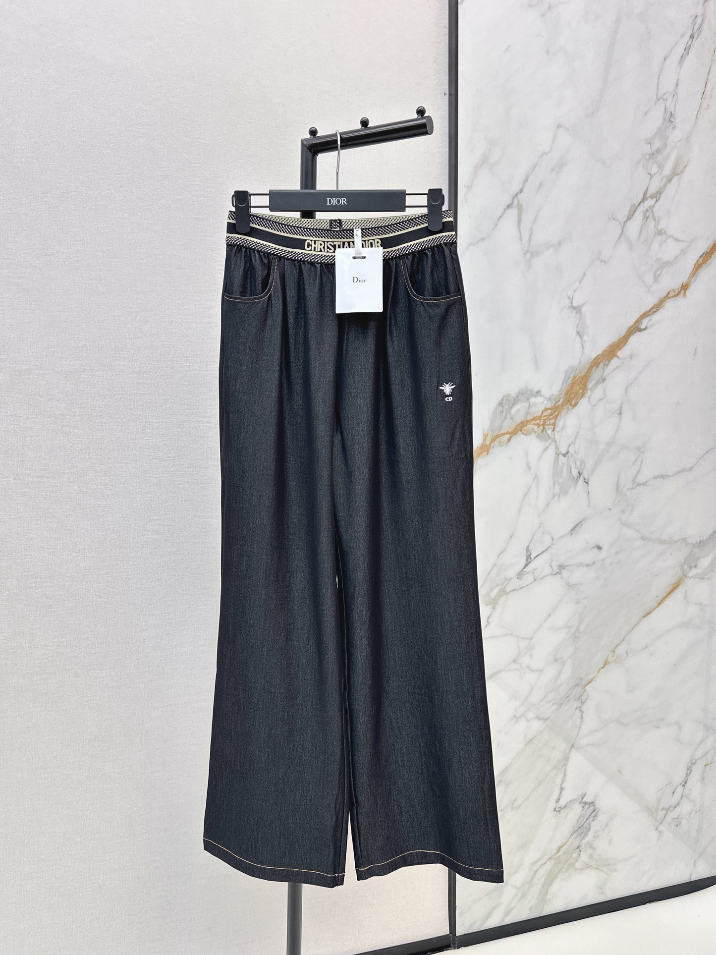 26ss High-Waist Wide-Leg Tencel Denim Pants
