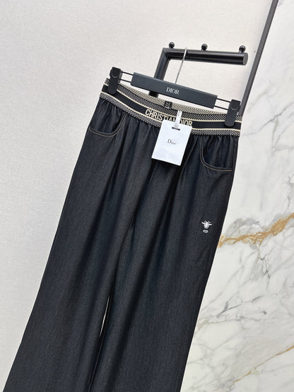 26ss High-Waist Wide-Leg Tencel Denim Pants