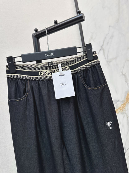 26ss High-Waist Wide-Leg Tencel Denim Pants