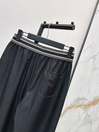 26ss High-Waist Wide-Leg Tencel Denim Pants