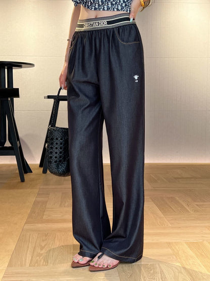 26ss High-Waist Wide-Leg Tencel Denim Pants