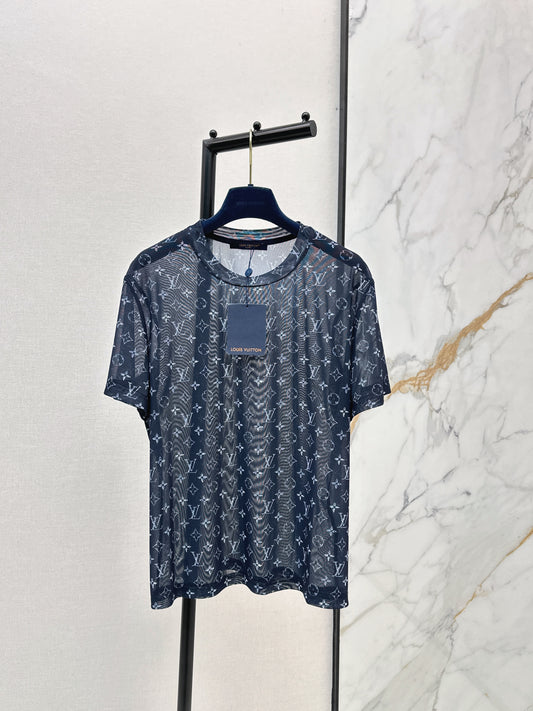 26ss Monogram Mesh Short-Sleeve Top