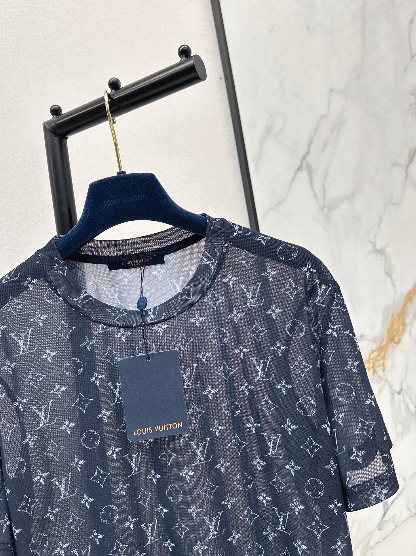 26ss Monogram Mesh Short-Sleeve Top