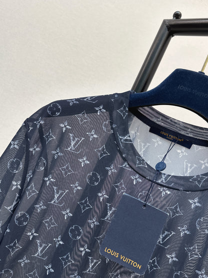 26ss Monogram Mesh Short-Sleeve Top