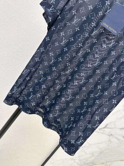26ss Monogram Mesh Short-Sleeve Top