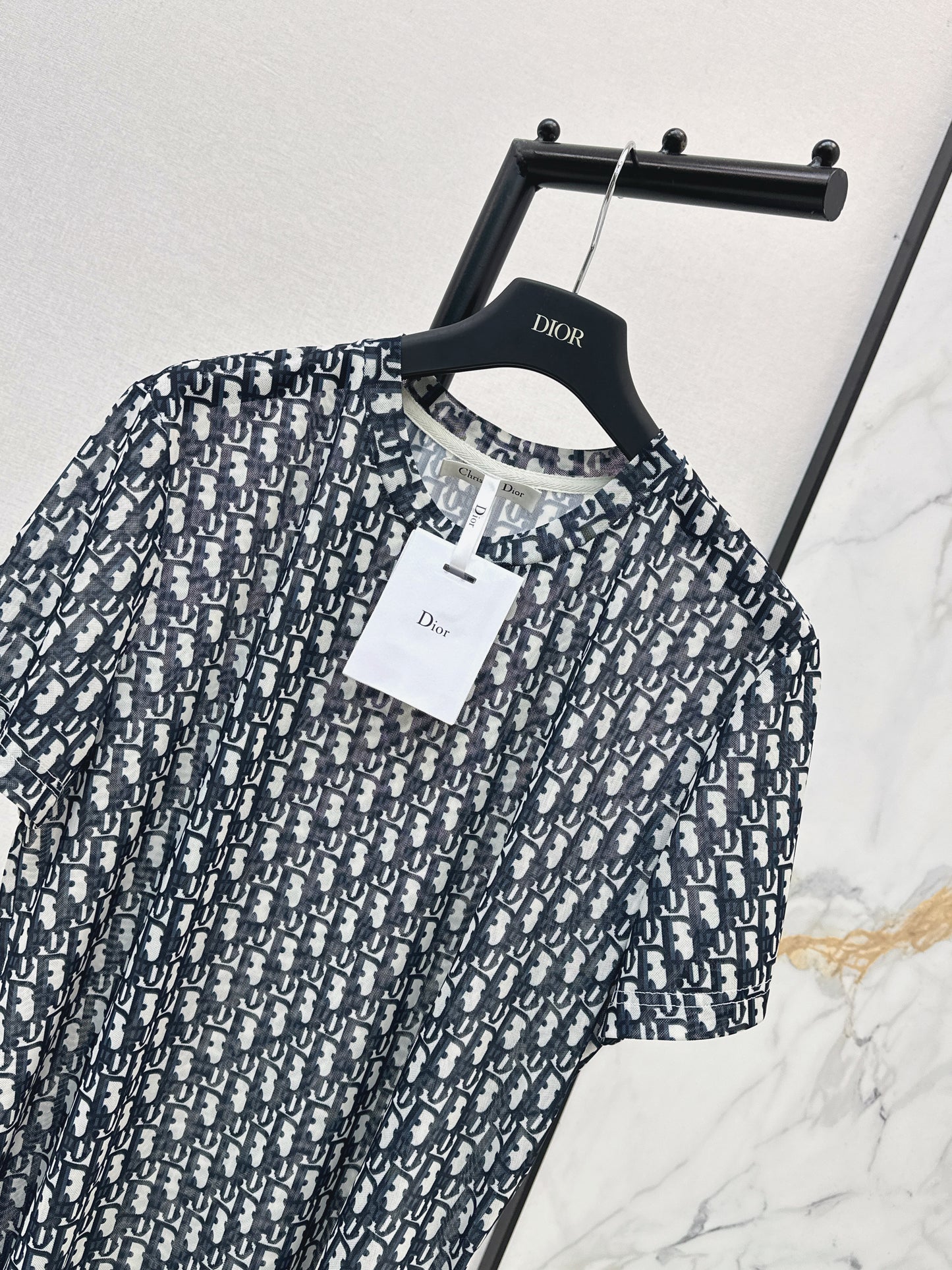 26ss Monogram Mesh Short-Sleeve Top