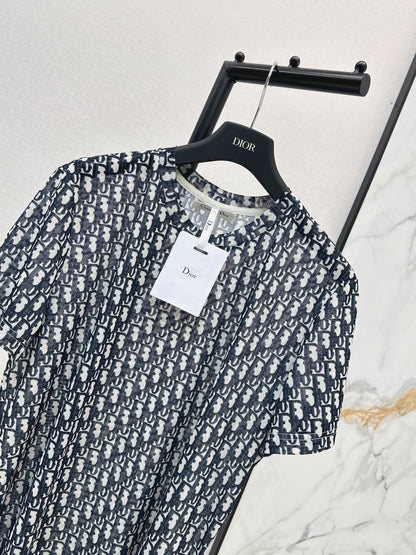 26ss Monogram Mesh Short-Sleeve Top