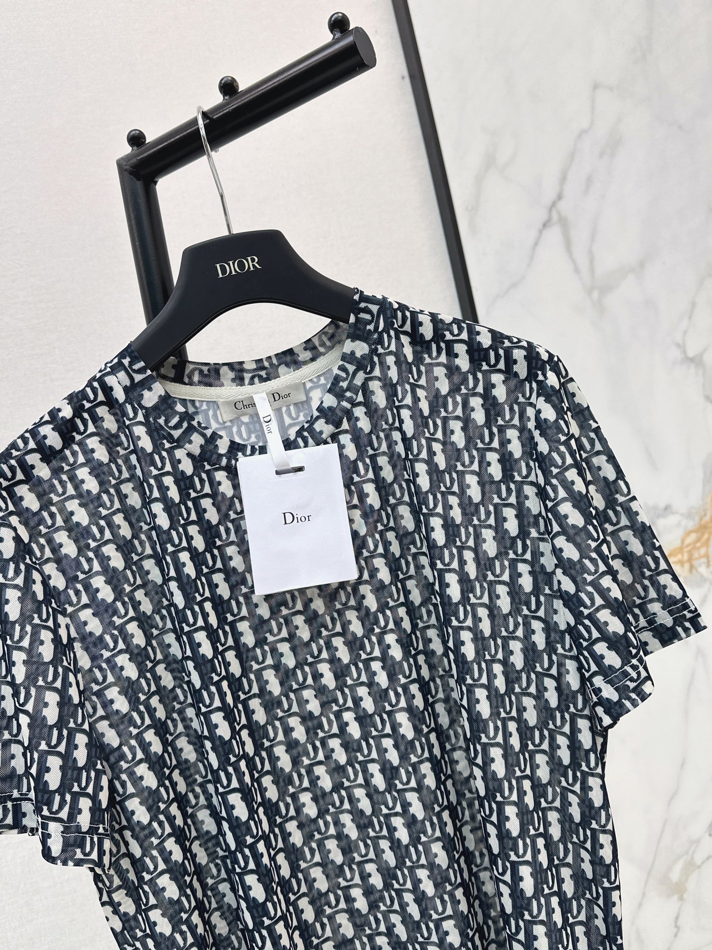 26ss Monogram Mesh Short-Sleeve Top