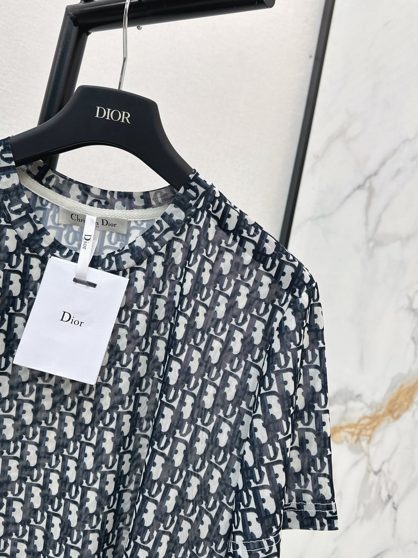 26ss Monogram Mesh Short-Sleeve Top