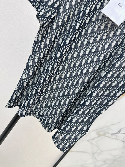 26ss Monogram Mesh Short-Sleeve Top