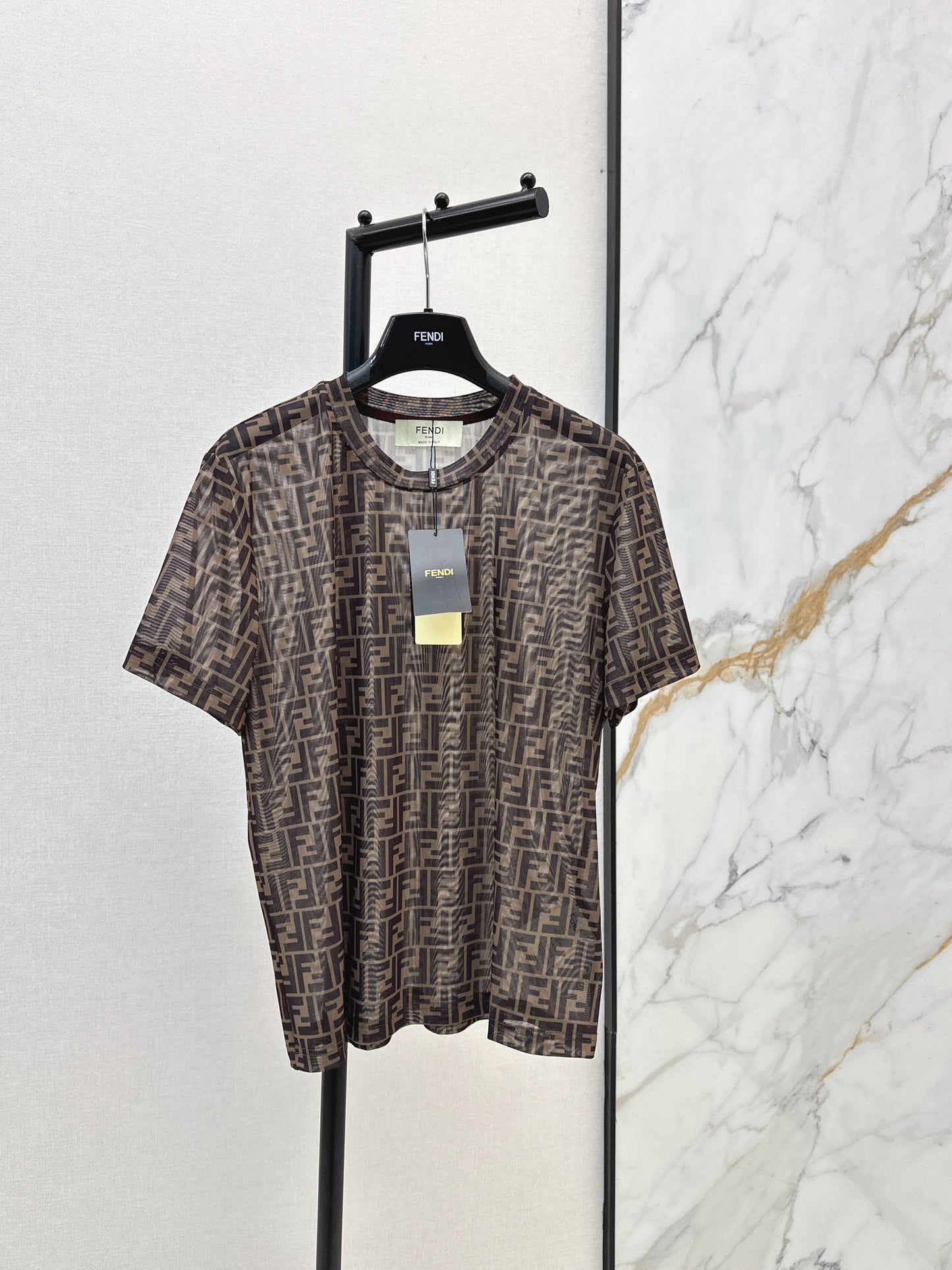 26ss Monogram Mesh Short-Sleeve Top