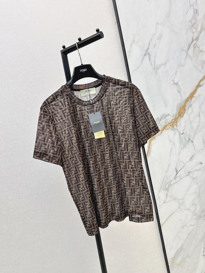 26ss Monogram Mesh Short-Sleeve Top