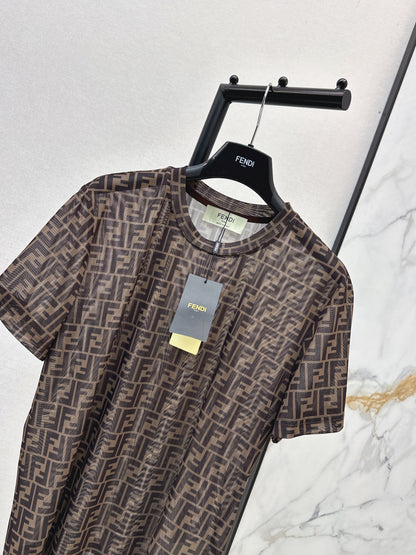 26ss Monogram Mesh Short-Sleeve Top