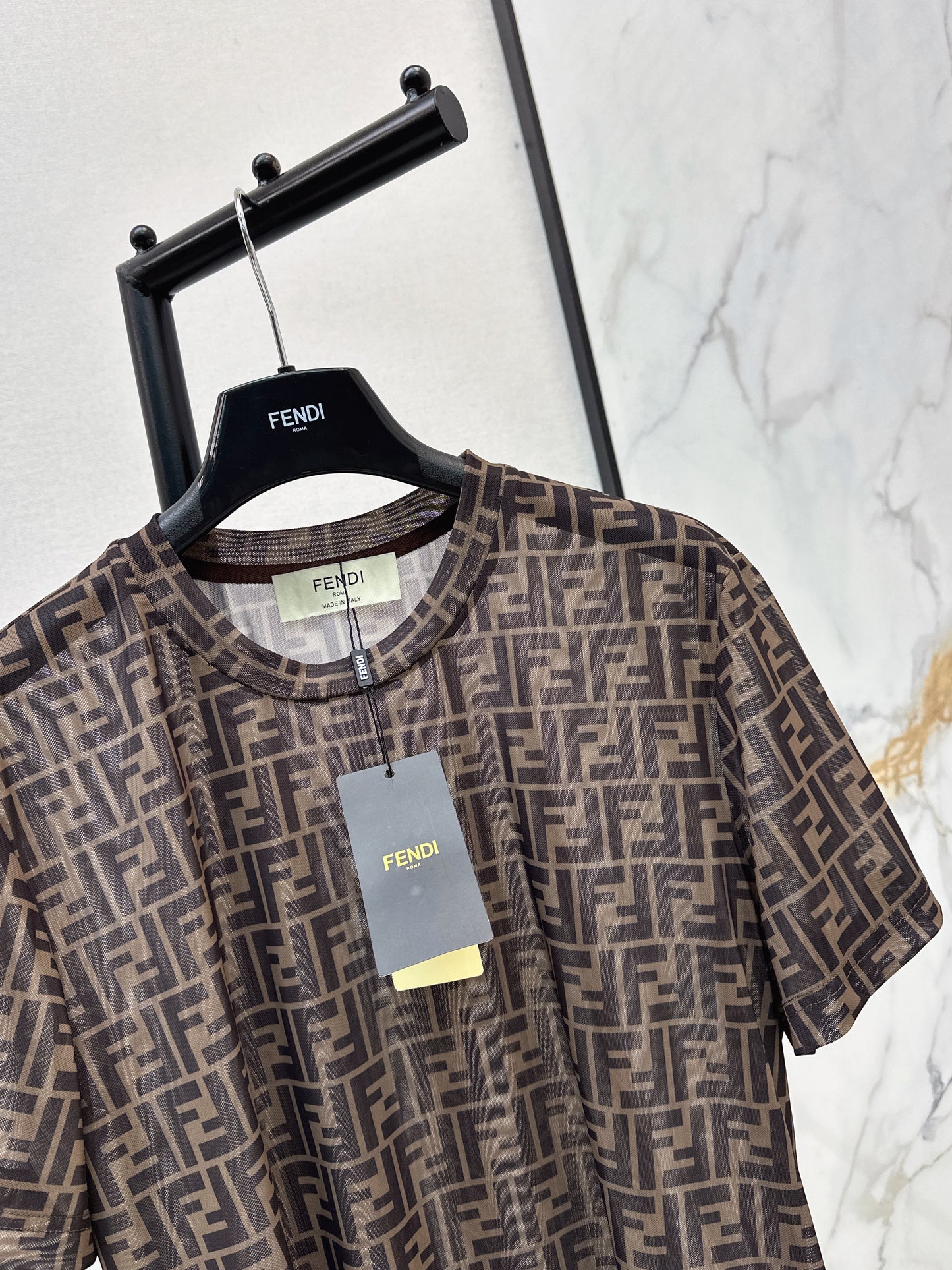 26ss Monogram Mesh Short-Sleeve Top