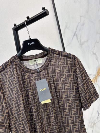 26ss Monogram Mesh Short-Sleeve Top