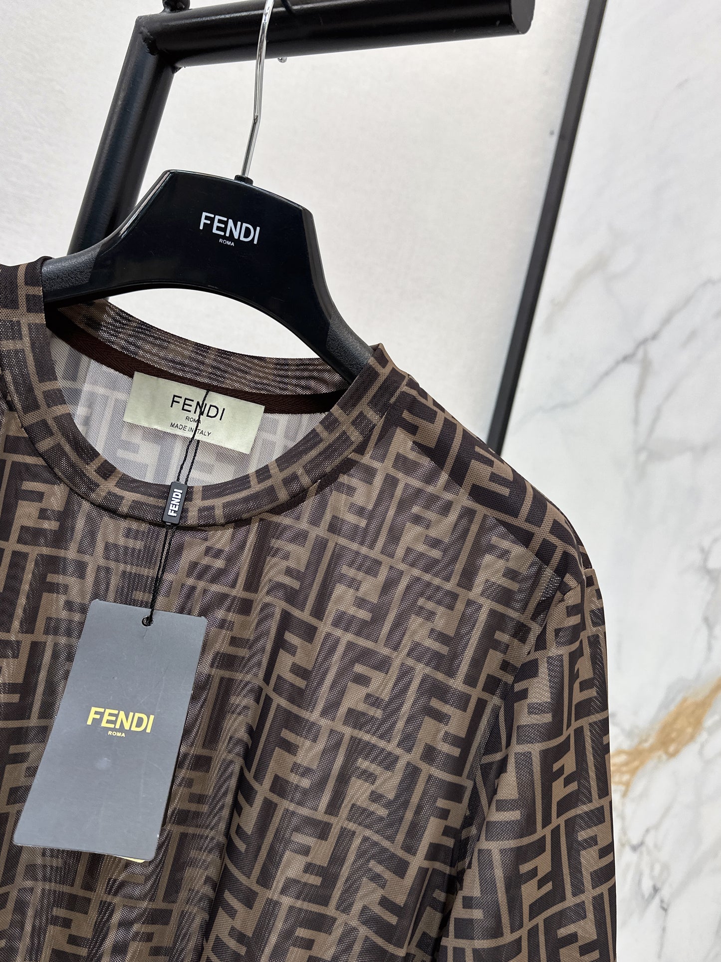 26ss Monogram Mesh Short-Sleeve Top