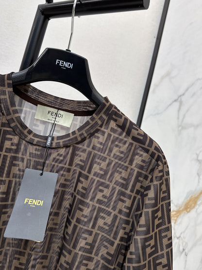 26ss Monogram Mesh Short-Sleeve Top